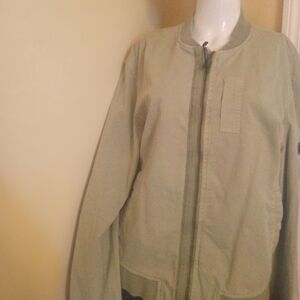 Zara Mens Green Bomber Jacket Size Large